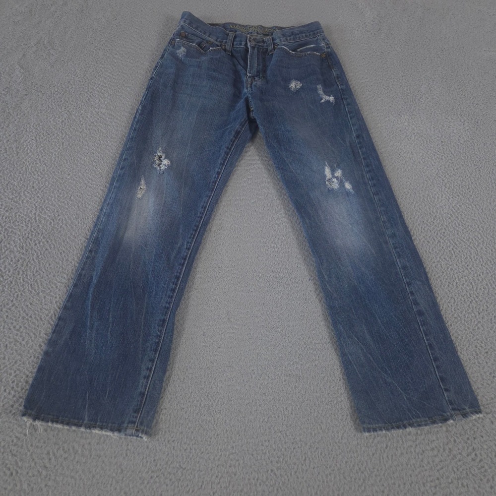 VINTAGE American Eagle Jeans Mens 28x30 Relaxed Straight Distressed Denim Y2K
